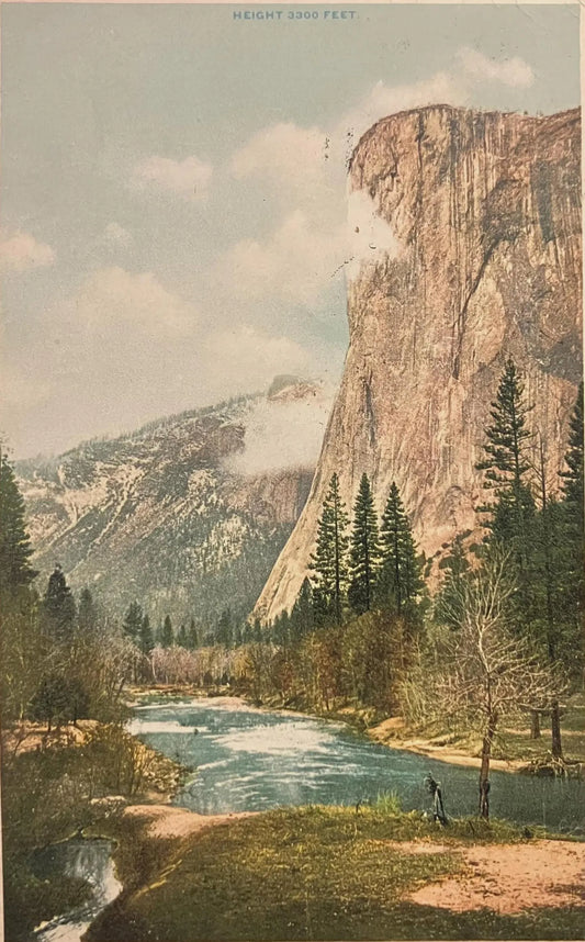 El Capitan, Yosemite Valley, California - Height 3300 - Detroit Publishing Co. - Vintage Postcard