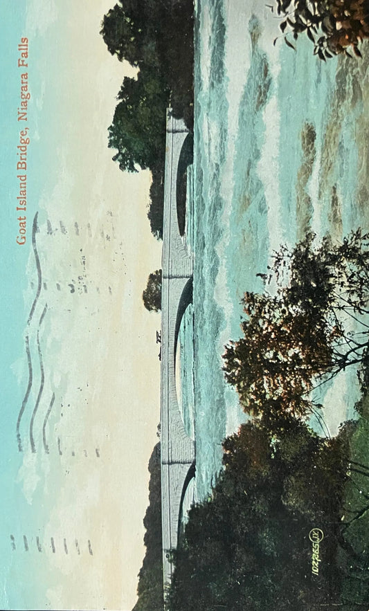 Goat Island Bridge, Niagara Falls, New York - Vintage Postcard
