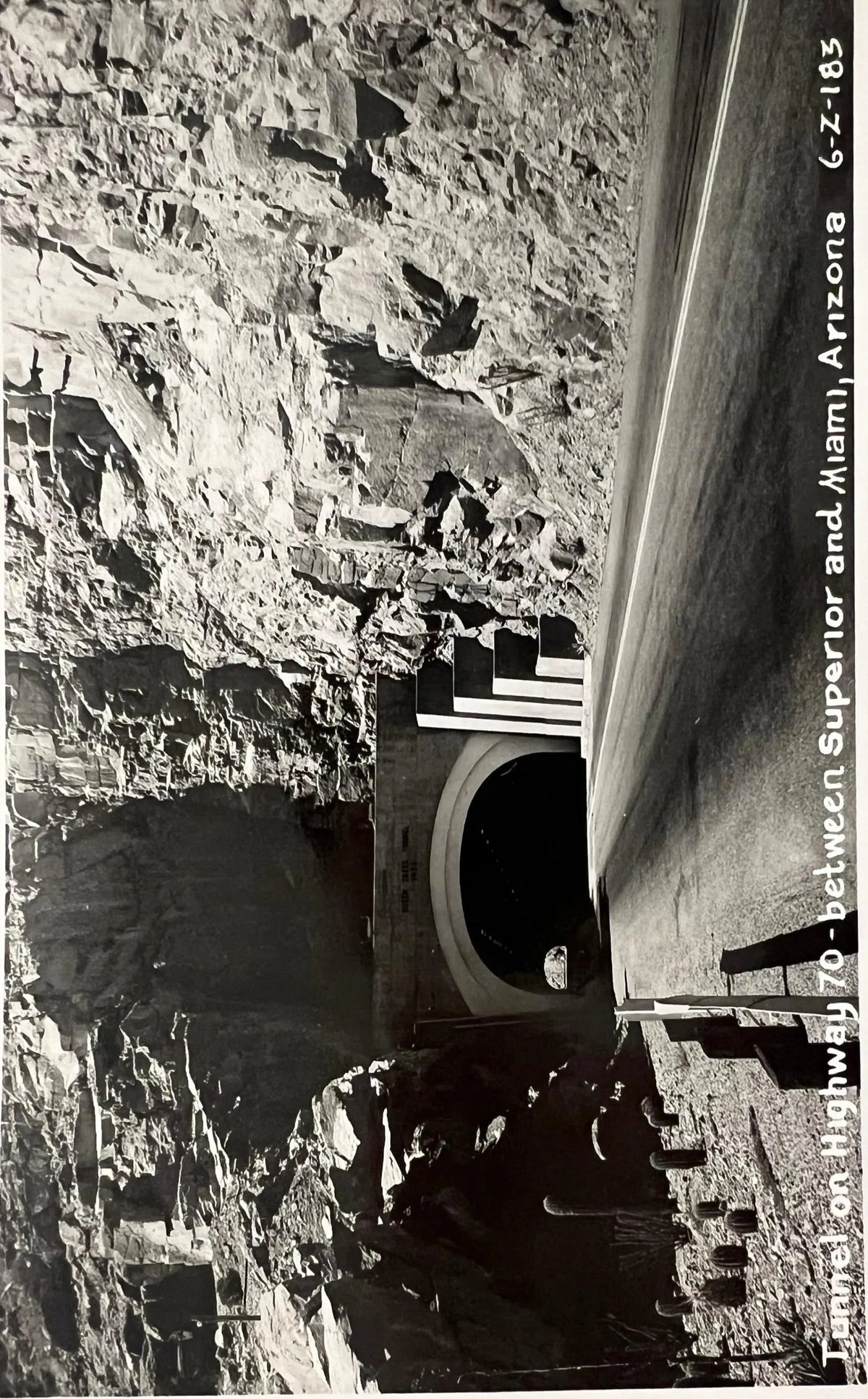 Tunnel on Highway 70 - Between Superior and Miami, Arizona - Vintage Postcard