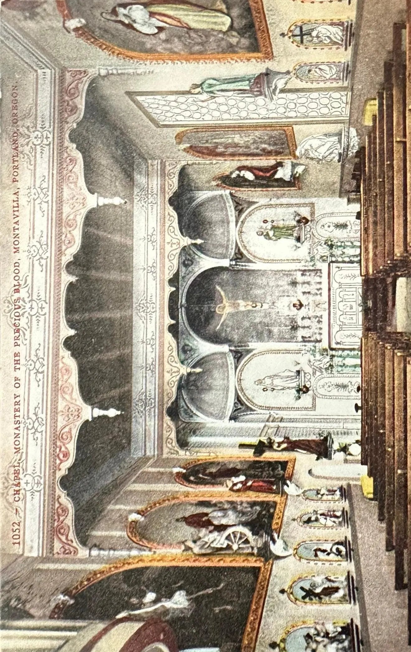 Chapel, Monastery of the Precious Blood, Montavilla, Portland, Oregon - Vintage 1920s Church Postcard