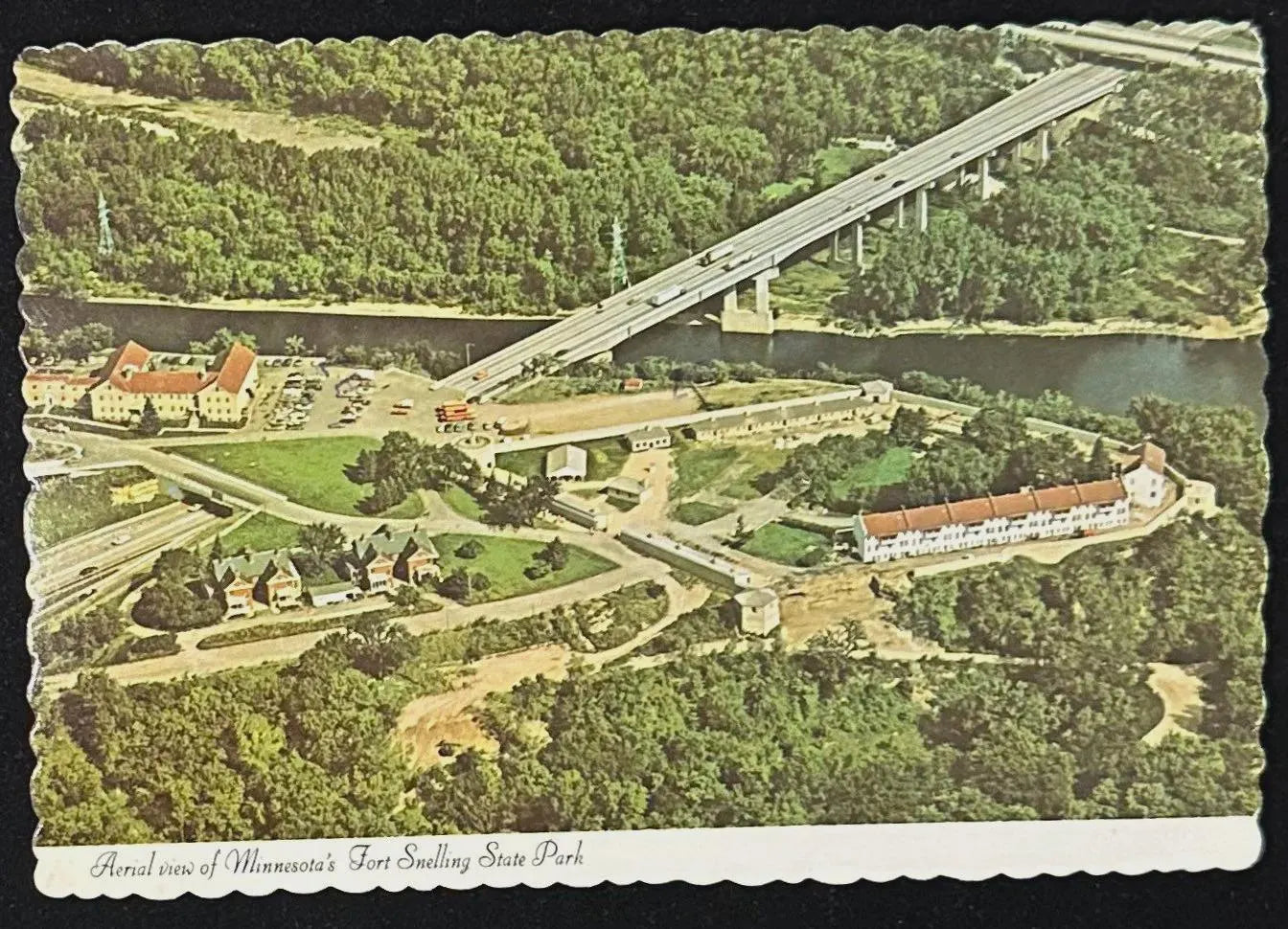 Aerial View of Minnesota’s Fort Snelling State Park - Vintage Postcard