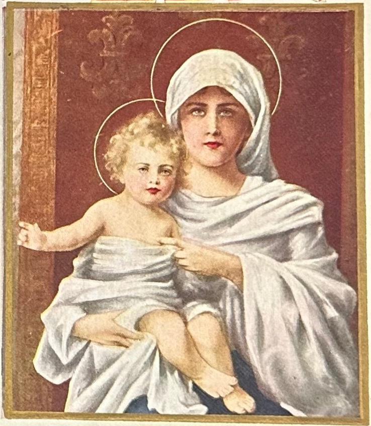 Christmas Greetings - Vintage Linen Postcard