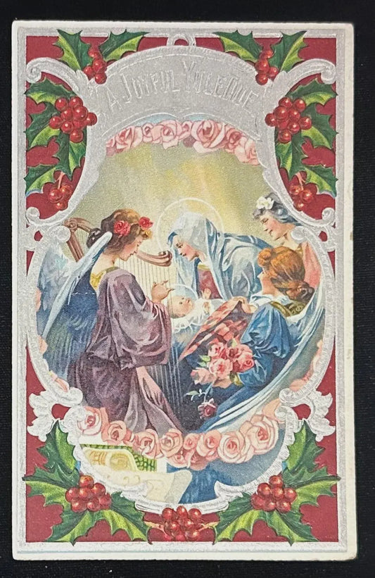 A Joyful Yuletide - Vintage Postcard
