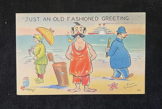 Just An Old Fashioned Greeting... - Vintage Postcard