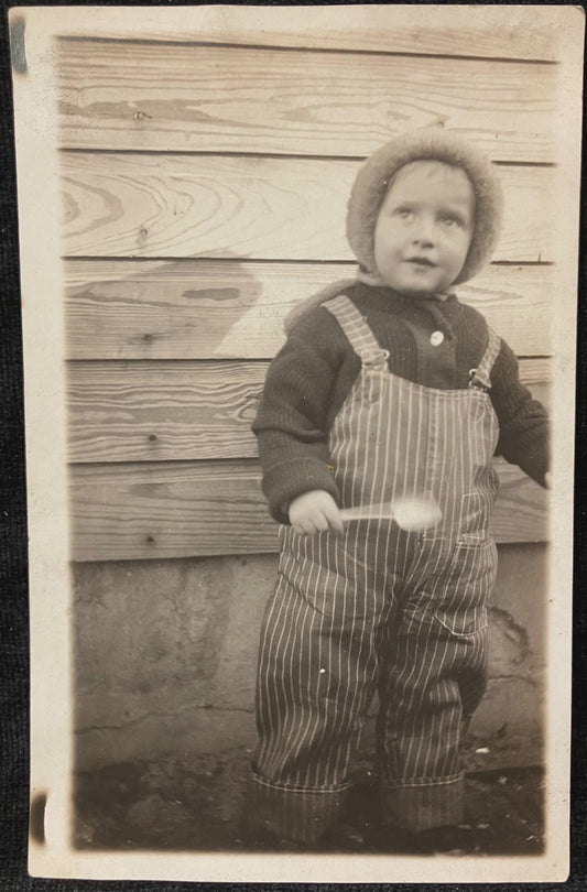 RPPC - Toddler in Overalls - 1915, Kalamazoo Michigan - Vintage Postcard
