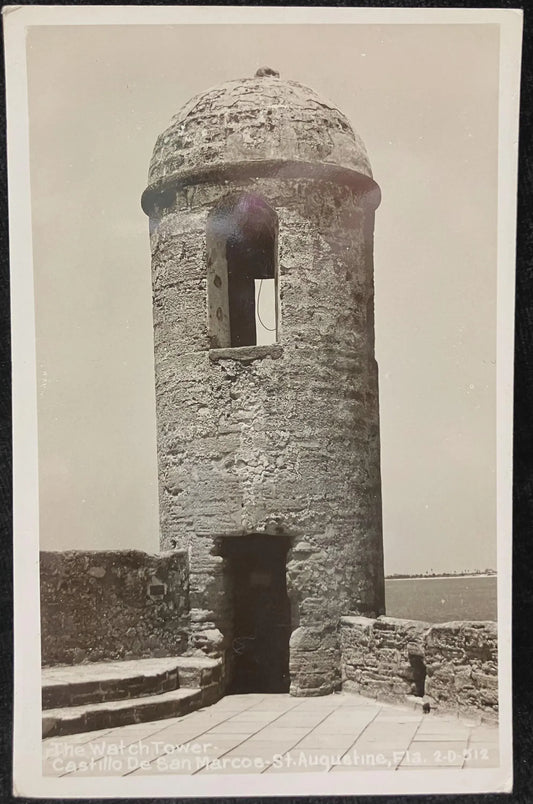 RPPC - The Watch Tower - Castillo de San Marcos - St. Augustine, Florida - Vintage Postcard