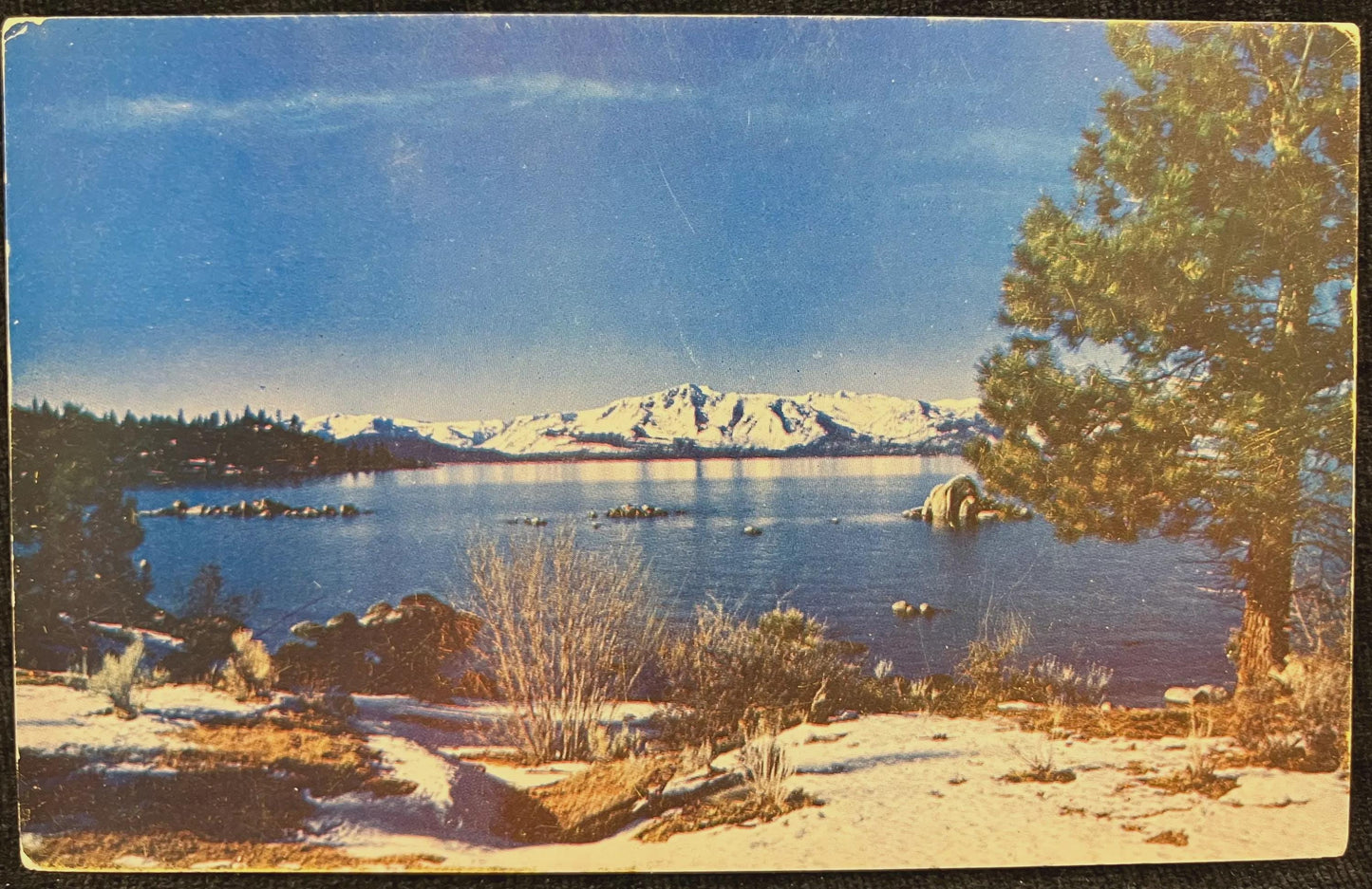 Lake Tahoe in Winter - Nevada - Vintage Lake Postcard