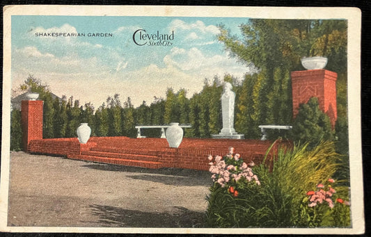Shakespearean Garden, Cleveland, Ohio, Sixth City - Vintage Garden Postcard