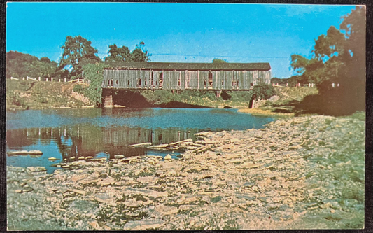 Furnace Road Covered Bridge over Conneaut Creek in Ashtabula County, Ohio - Photo: Geo I. Zant - Vintage Covered Bridge Postcard