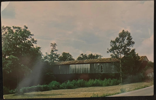 Covered Bridge in Brown County, Ohio - New Hope Bridge - Photo: Anita Knight - Vintage Covered Bridge Postcard