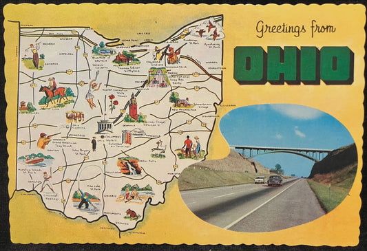 Greetings from Ohio - Vintage Postcard