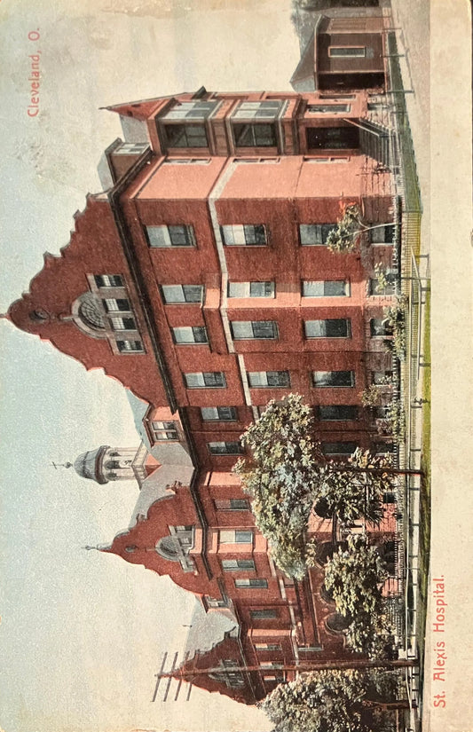 St. Alexis Hospital - Cleveland, Ohio - Made in Germany - Vintage Hospital Postcard