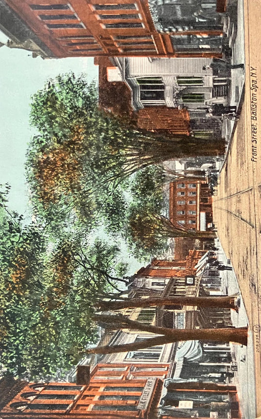 Front Street, Ballston Spa, New York - Vintage Postcard