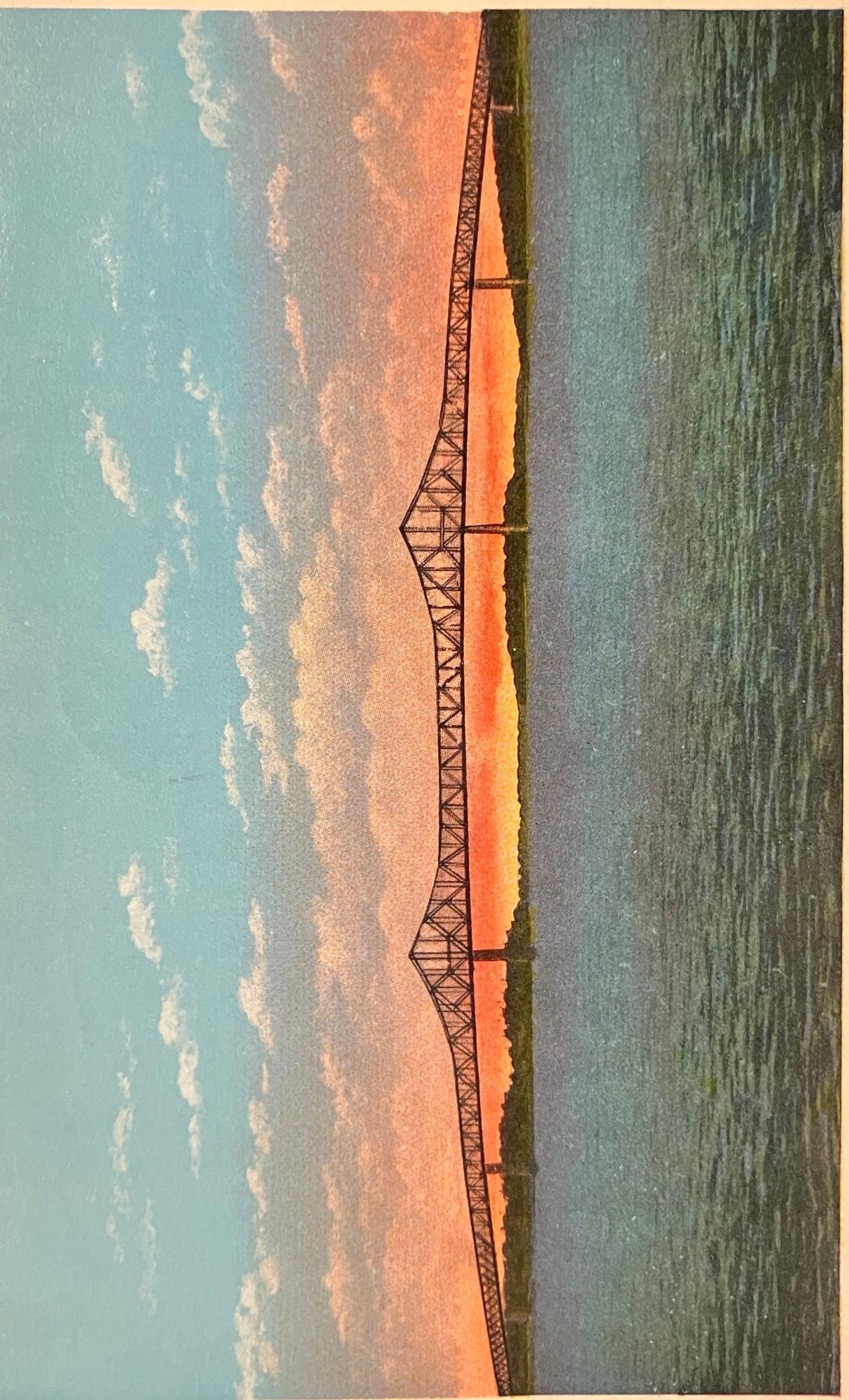 Mississippi Bridge at Cairo, Illinois, between Missouri and Illinois - Vintage Bridge Postcard