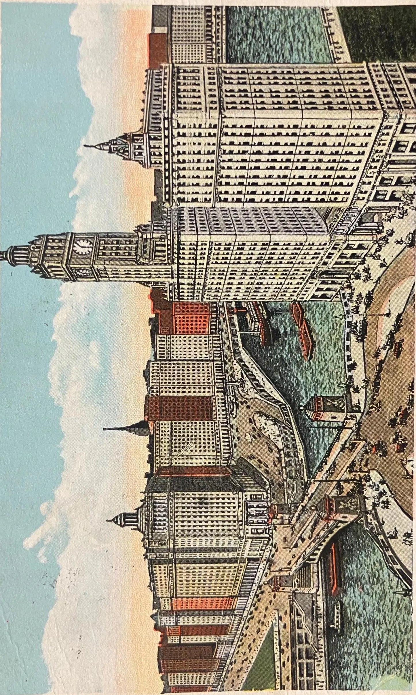 Wacker Drive and River, Chicago, Illinois - Vintage Postcard