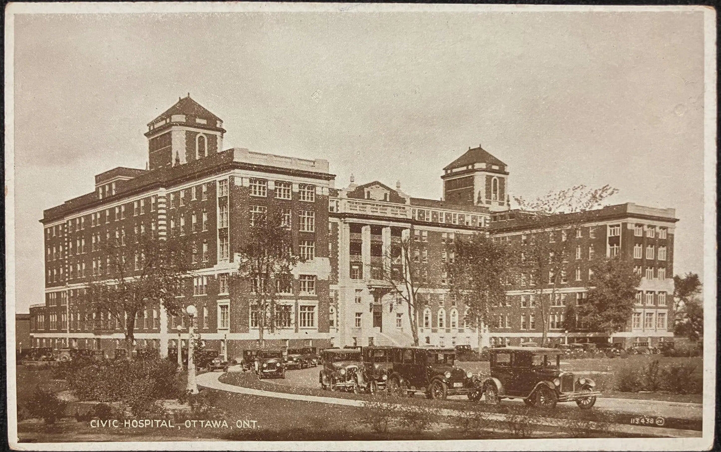 Civic Hospital, Ottawa, Ontario, Canada - Vintage Hospital Postcard