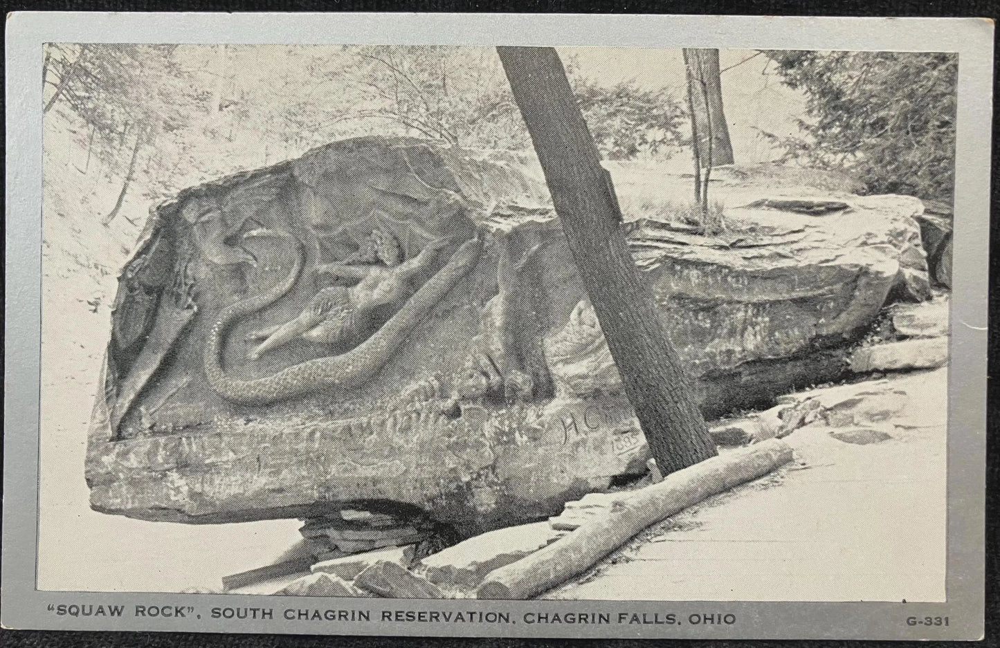 Squaw Rock, South Chagrin Reservation, Chagrin Falls, Ohio - Vintage Reservation Postcard
