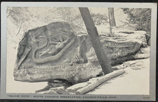 Squaw Rock, South Chagrin Reservation, Chagrin Falls, Ohio - Vintage Reservation Postcard
