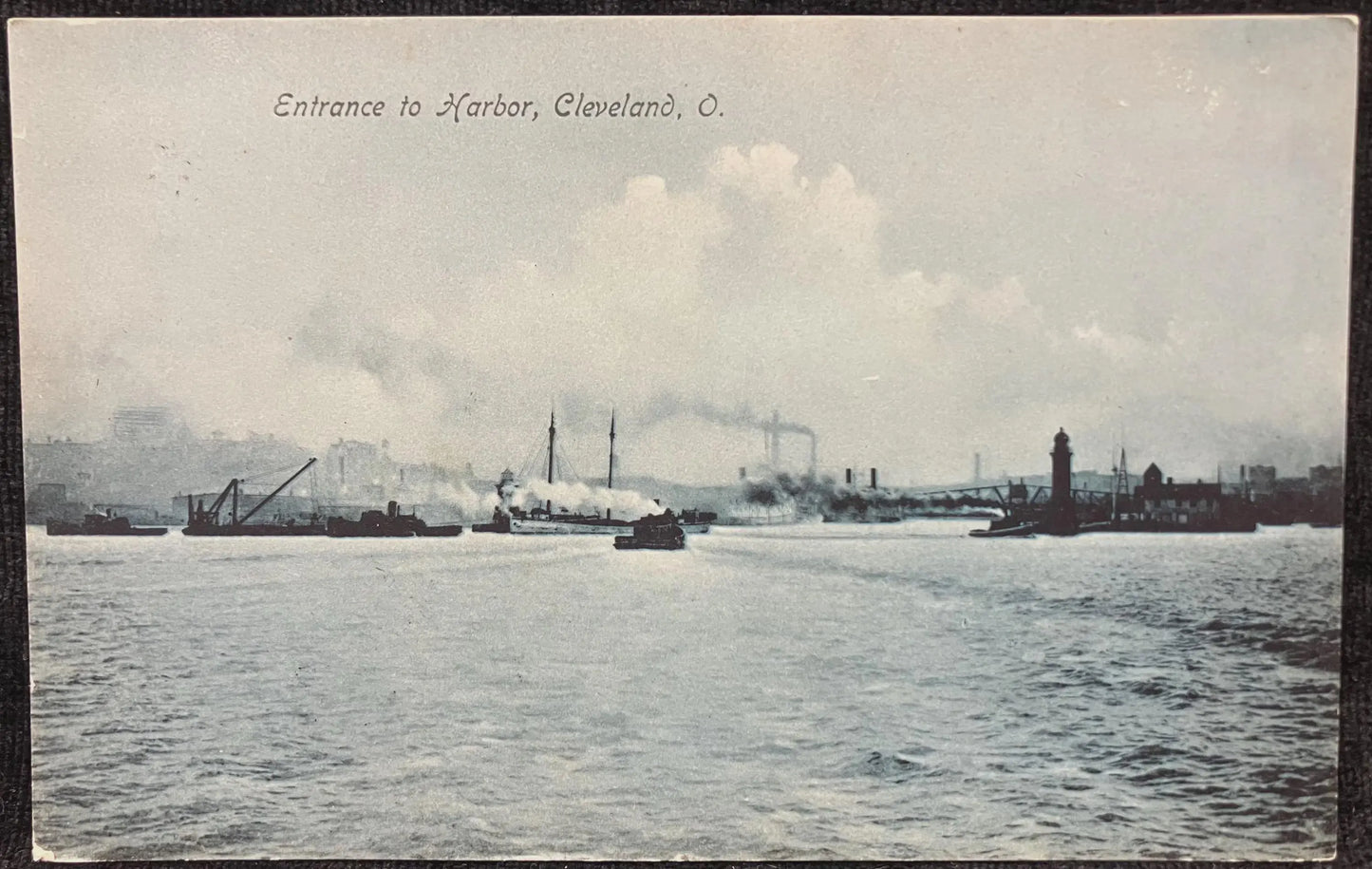 Entrance to Harbor, Cleveland, Ohio - Vintage Postcard