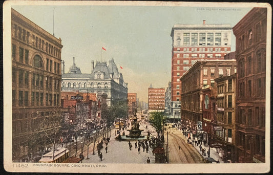 Fountain Square, Cincinnati, Ohio - Copr. Detroit Publishing Co. - Vintage Postcard
