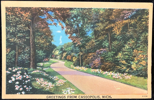Greetings from Cassopolis, Michigan - Vintage Postcard