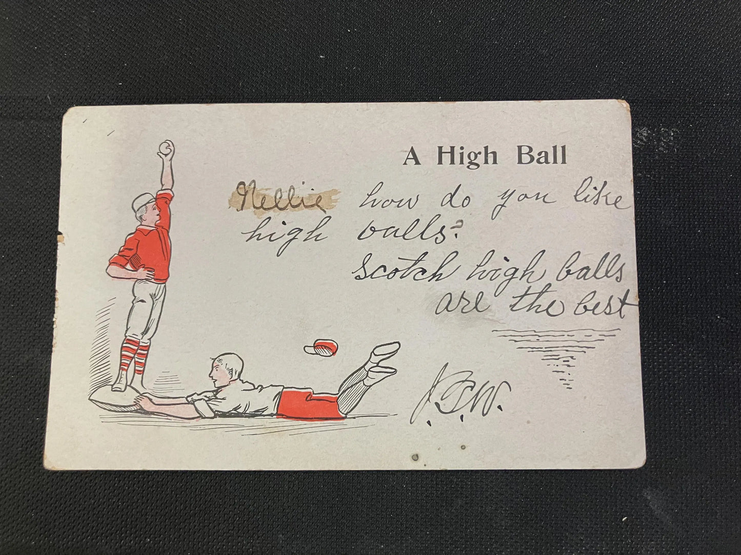 A High Ball - Vintage Baseball Postcard