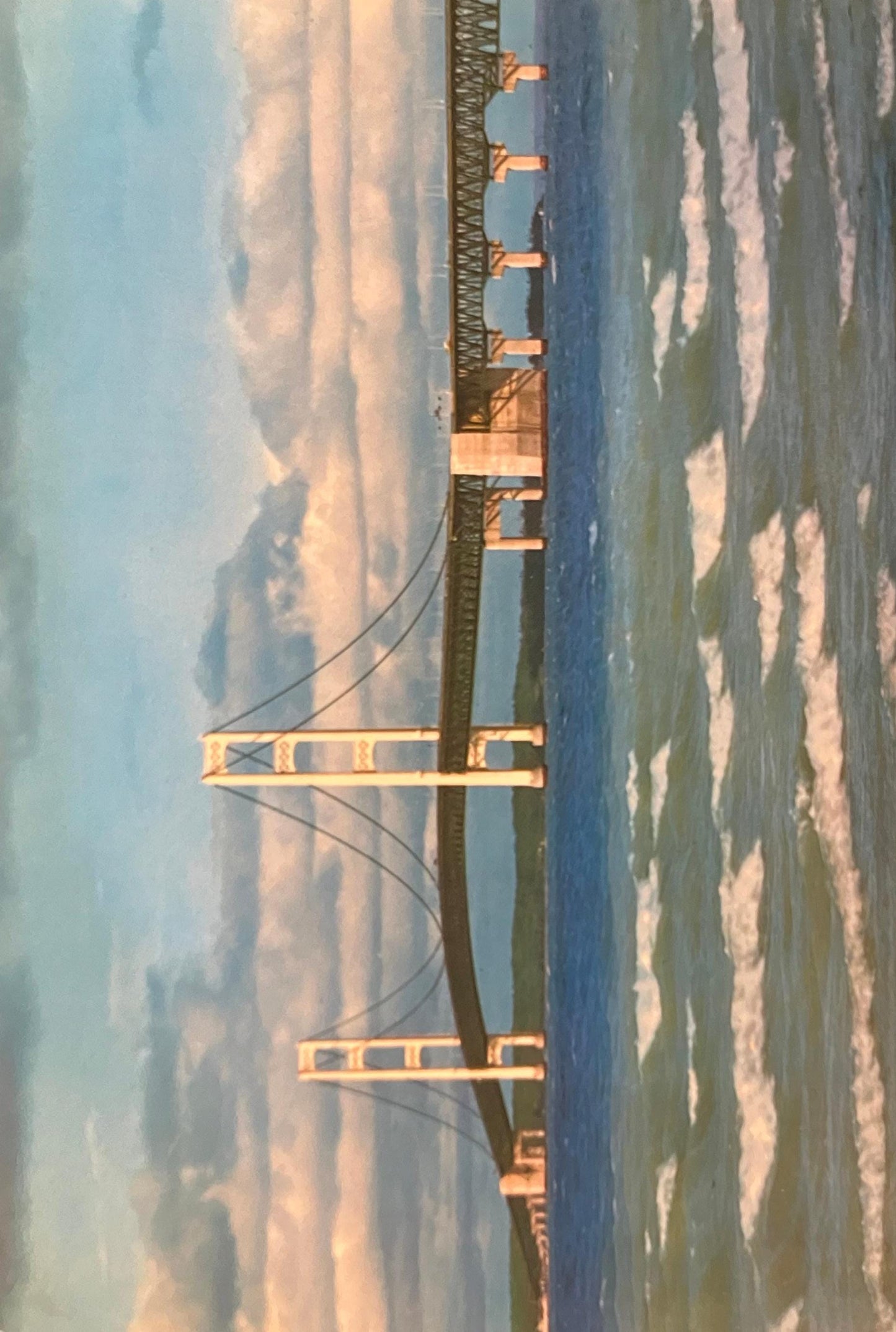 Mackinac Bridge, Marvel of Construction, Michigan - Photo by Lucy Gridley - Vintage Postcard