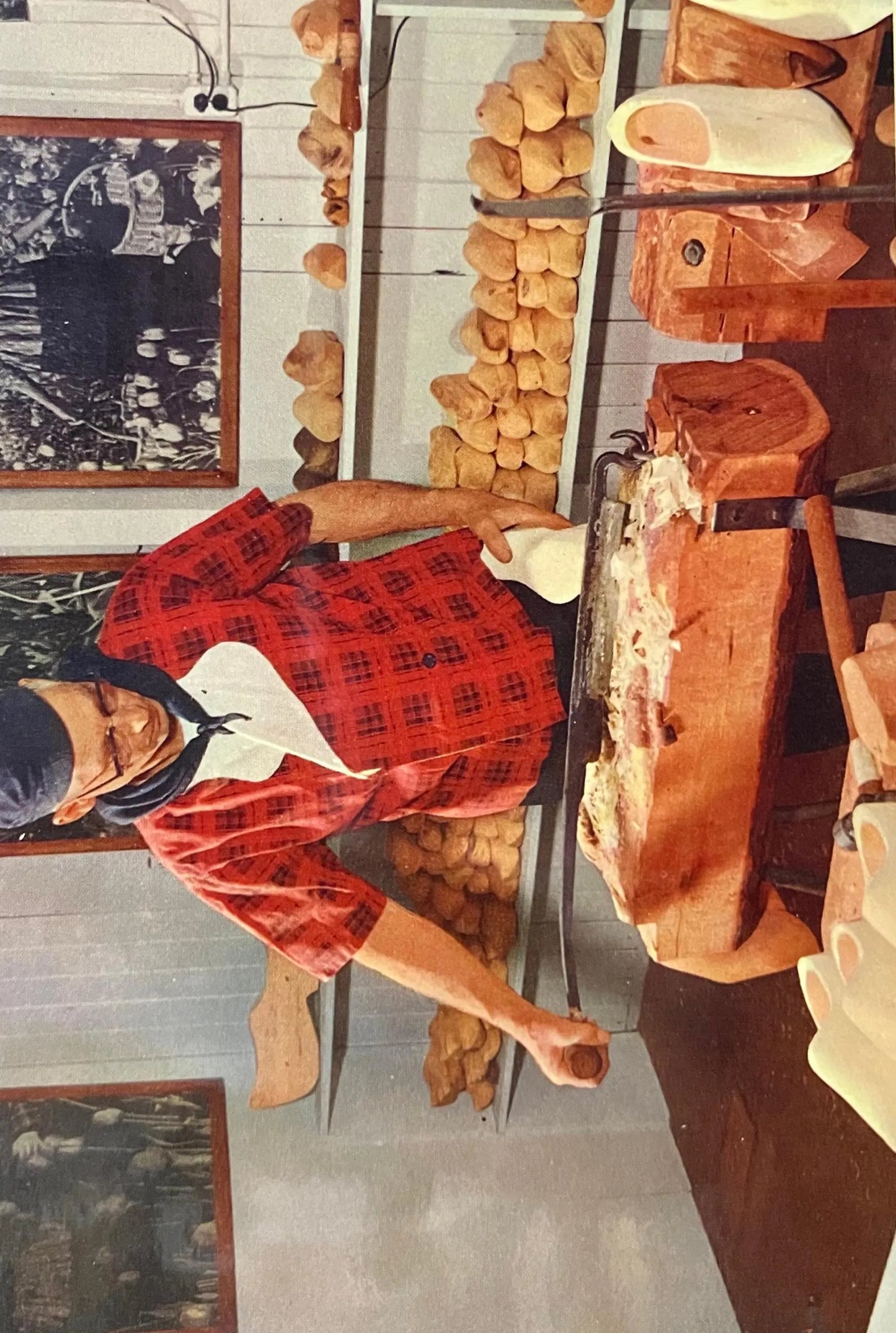Wooden Shoe Carver - Photo: John Penrod - Holland, Michigan - Vintage Postcard