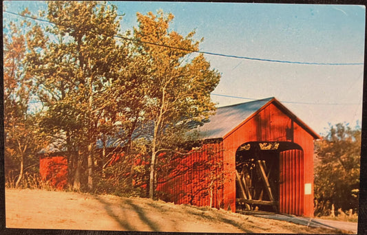 James Covered Bridge over Graham Creek - Jennings County, Indiana - Vintage Bridge Postcard