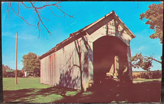 J. H. Russell Bridge in Parke County, Indiana - Photo: John V. Pontiere Jr. - Vintage Bridge Postcard