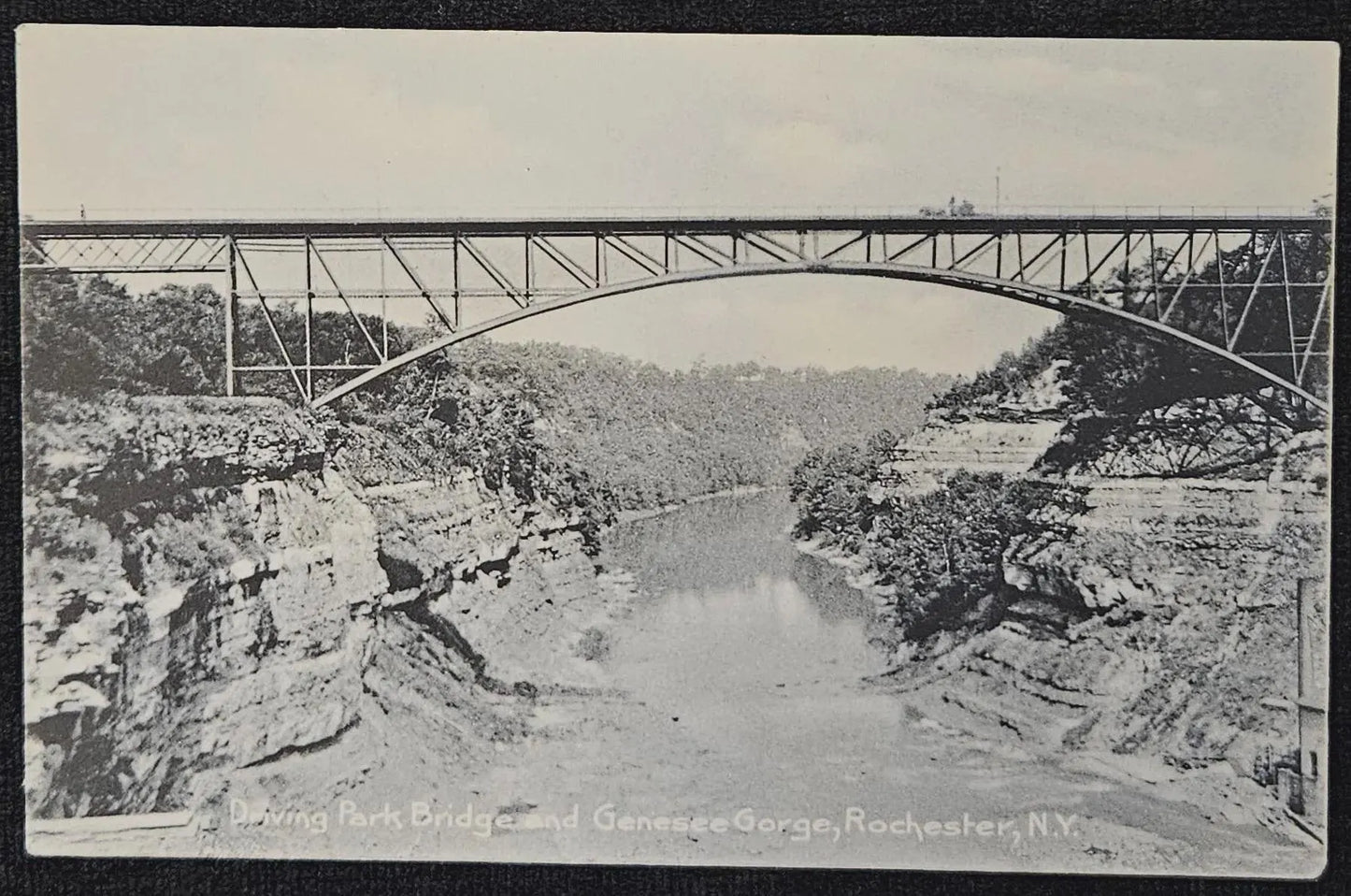 Driving Park Bridge and Genesee Gorge - Rochester, New York - Vintage 1910s Bridge Postcard