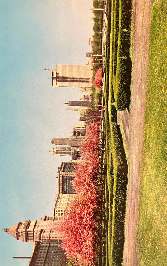 Grant Park and Skyline - Chicago, Illinois - Vintage Park Postcard