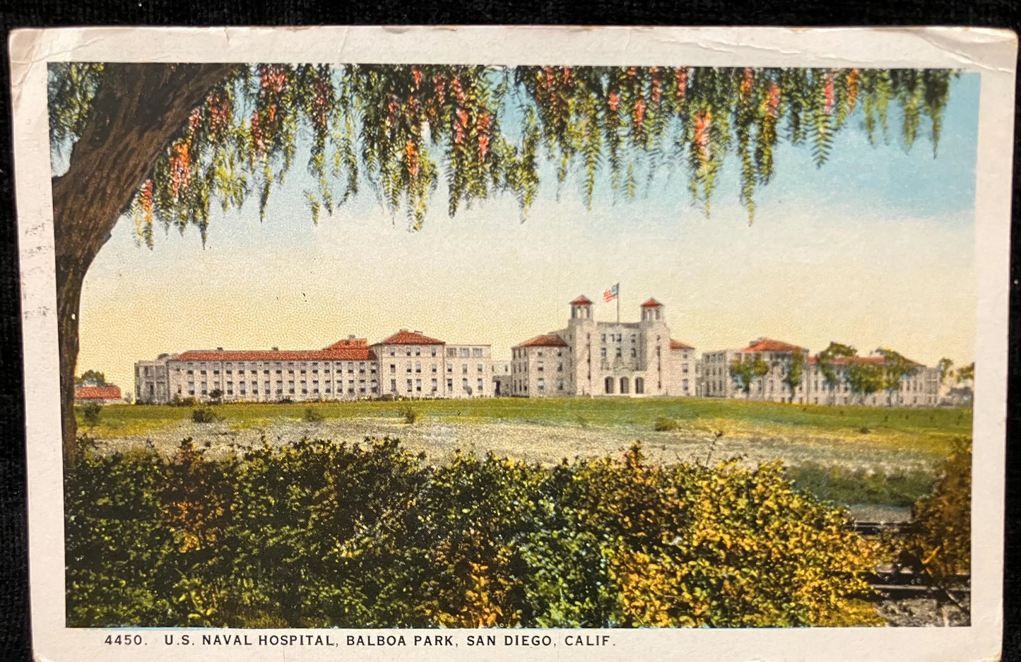 U. S. Naval Hospital, Balboa Park, San Diego, California - Vintage Hospital Postcard