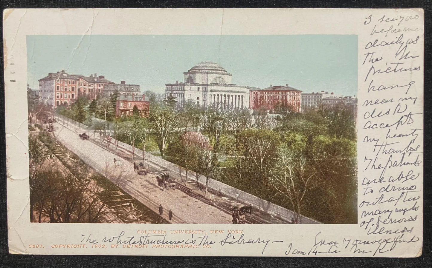 Columbia University, New York - Copyright, 1902, by Detroit Photographic Co. - Vintage University Postcard