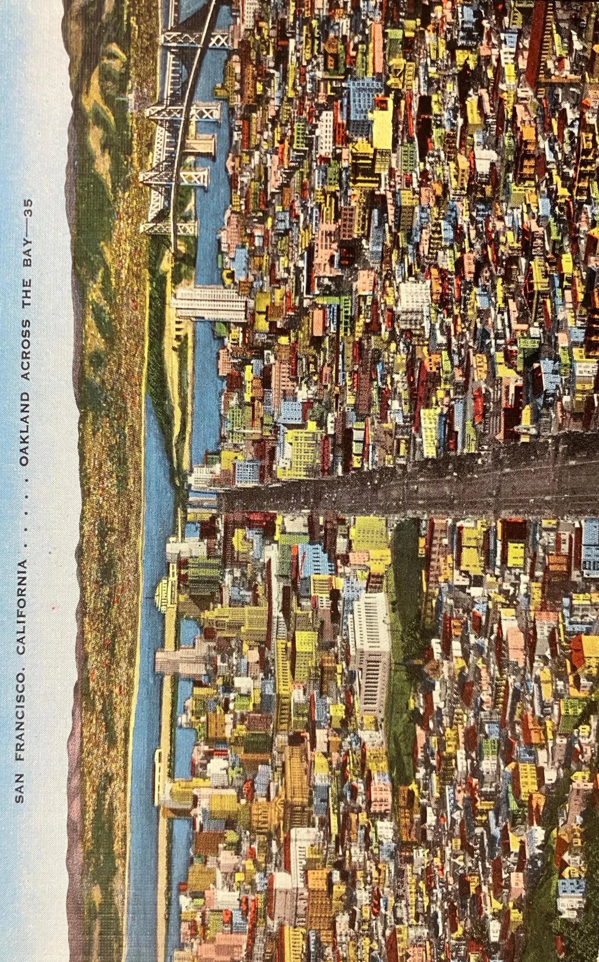 San Francisco, California - Oakland Across the Bay - Vintage Postcard