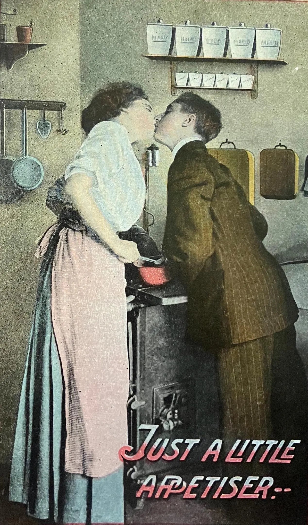Just a Little Appetiser - Vintage Postcard