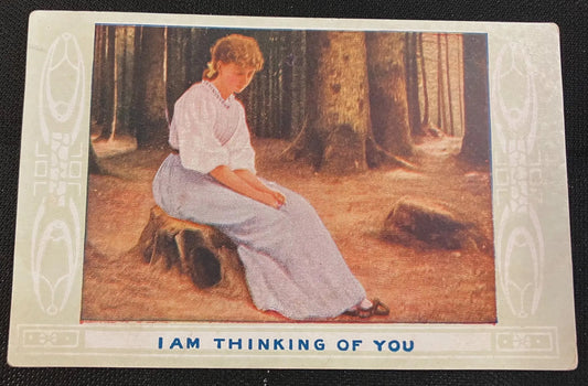 I Am Thinking of You - Vintage Postcard