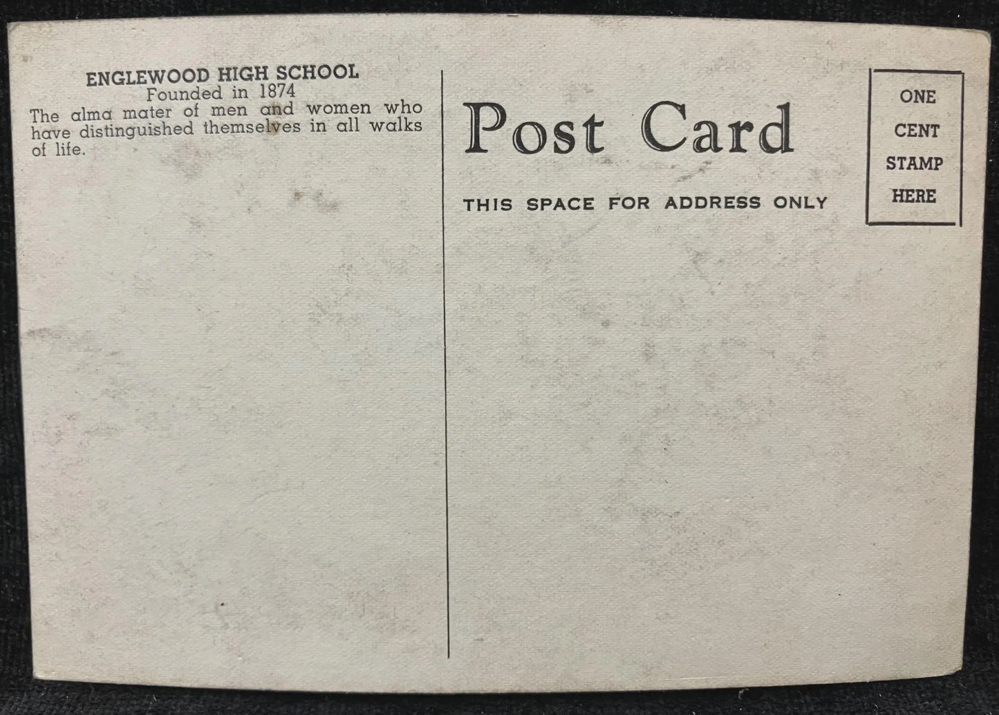 Englewood High School - Illinois - Vintage High School Postcard