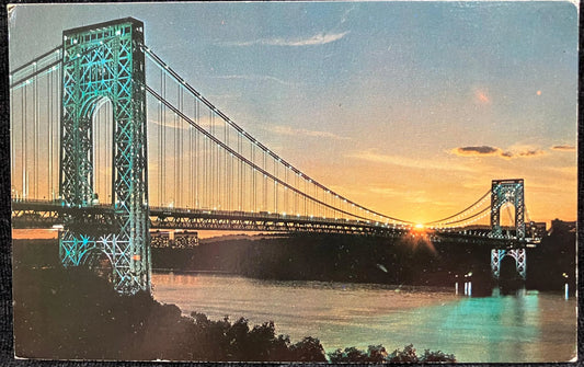 George Washington Bridge - Manhattan Island, New York - Vintage Bridge Postcard