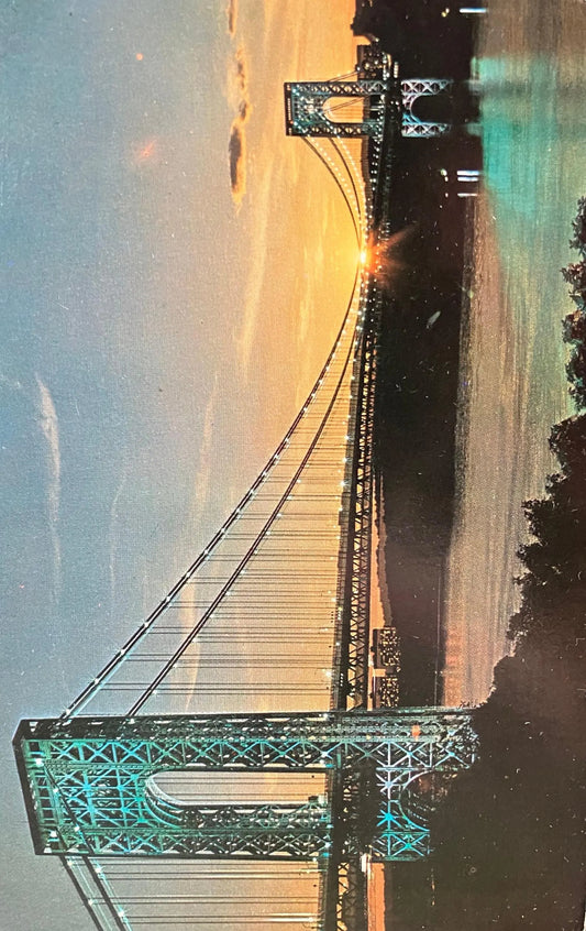George Washington Bridge - Manhattan Island, New York - Vintage Bridge Postcard