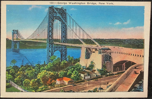 George Washington Bridge - New York City, New York - Vintage Bridge Postcard
