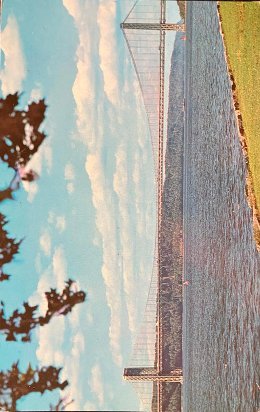 George Washington Bridge over Hudson River - New York City, New York - Vintage Bridge Postcard