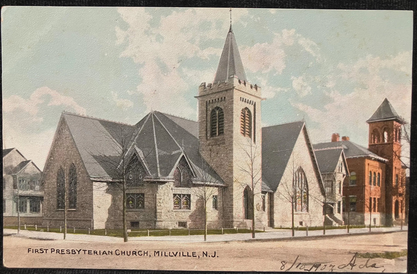 First Presbyterian Church, Millville, New Jersey - Vintage Church Postcard