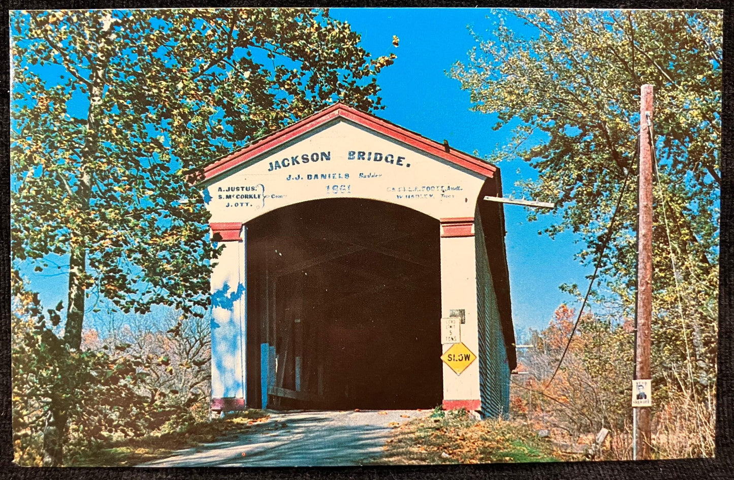 Jackson Bridge - Parke County, Indiana - Photo: Mitchell - Vintage Covered Bridge Postcard