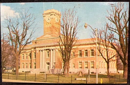 Jackson County Courthouse - Brownstown, Indiana - Photo: Comingore - Vintage Court House Postcard