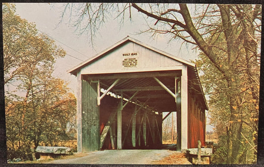 Irishman’s Bridge Vigo County, Indiana - Photo: Mitchell - Vintage Covered Bridge Postcard