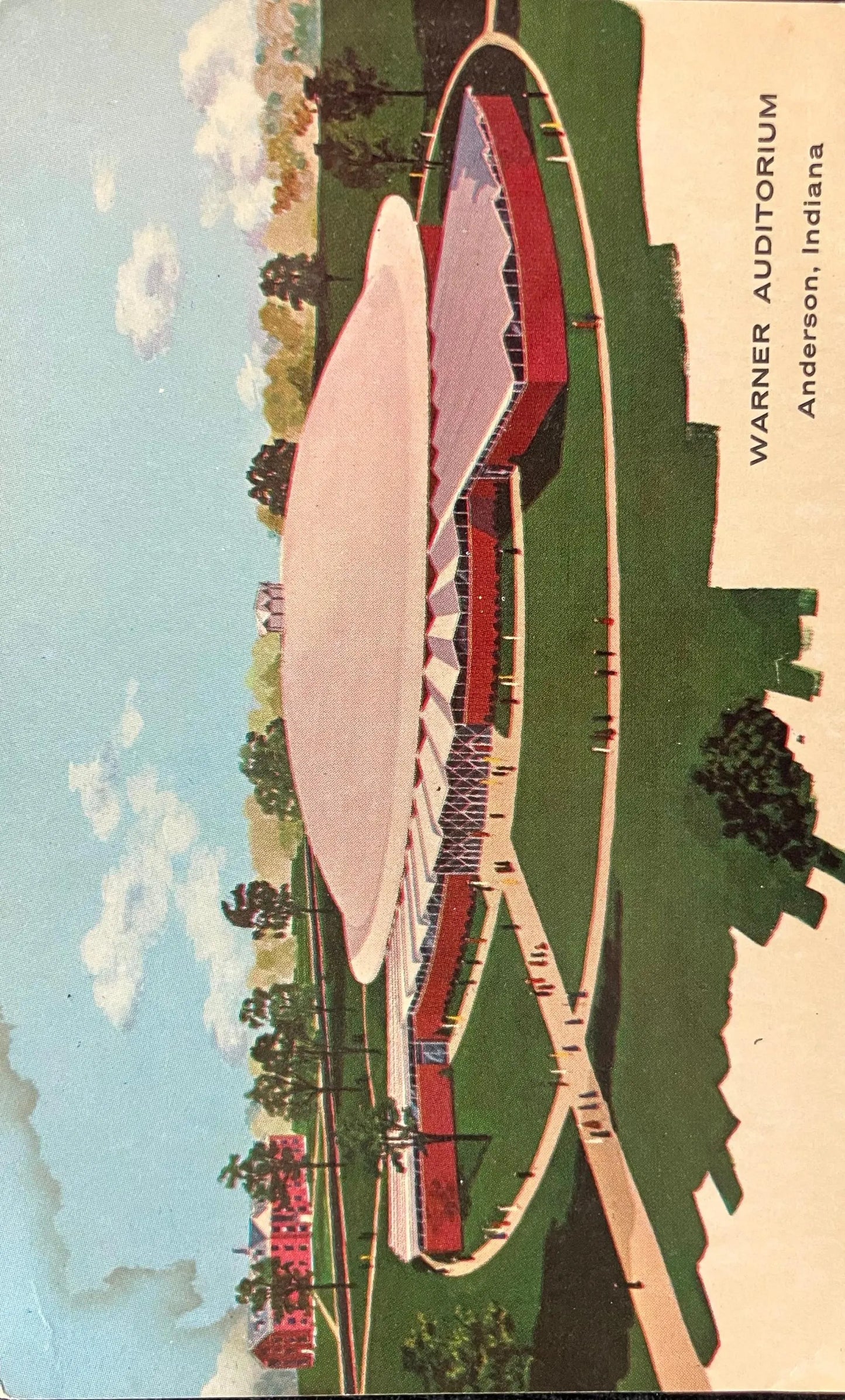 Warner Auditorium, Anderson, Indiana - Vintage Postcard
