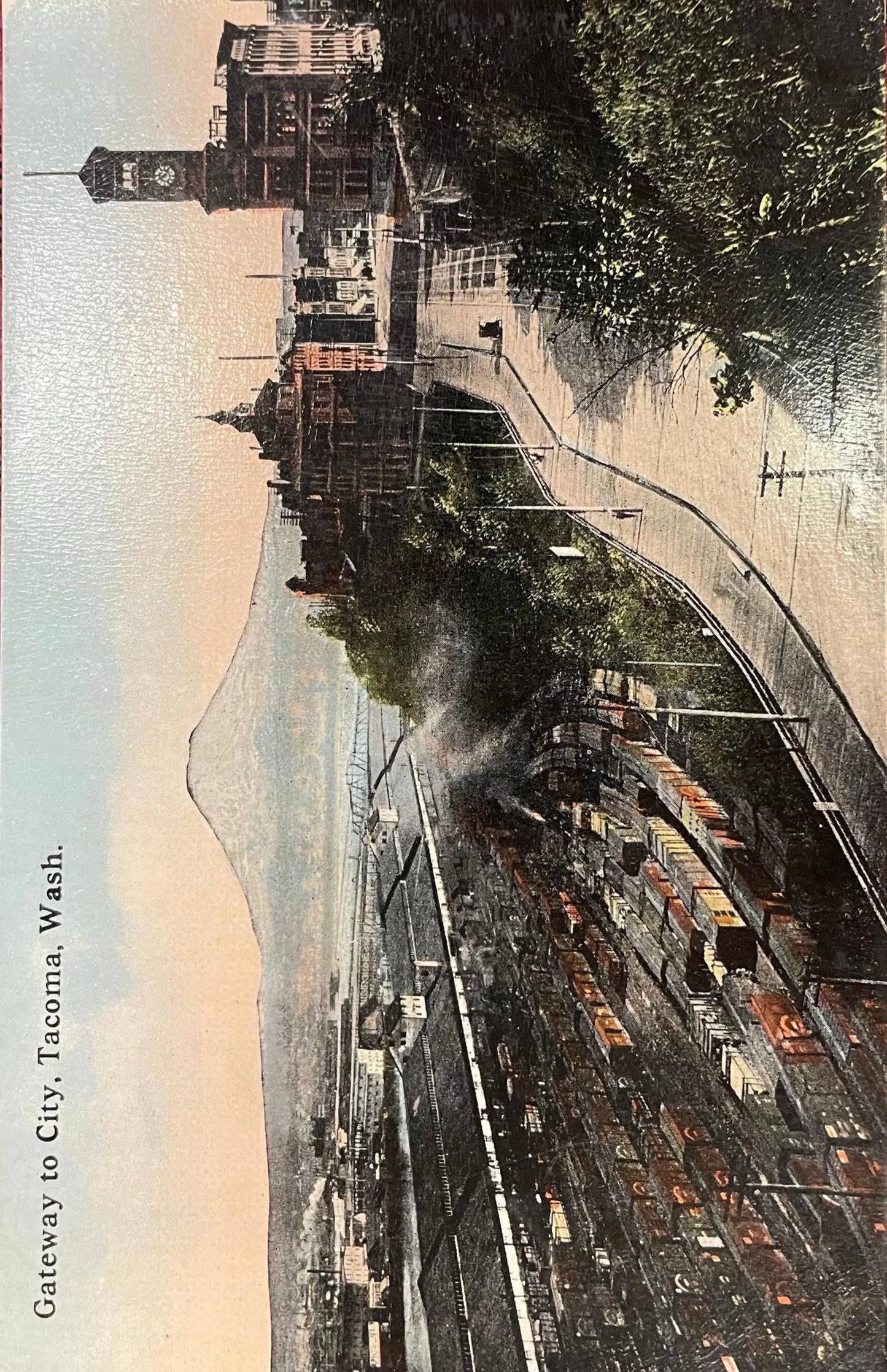 Gateway to City - Tacoma, Washington - Vintage Bridge Postcard