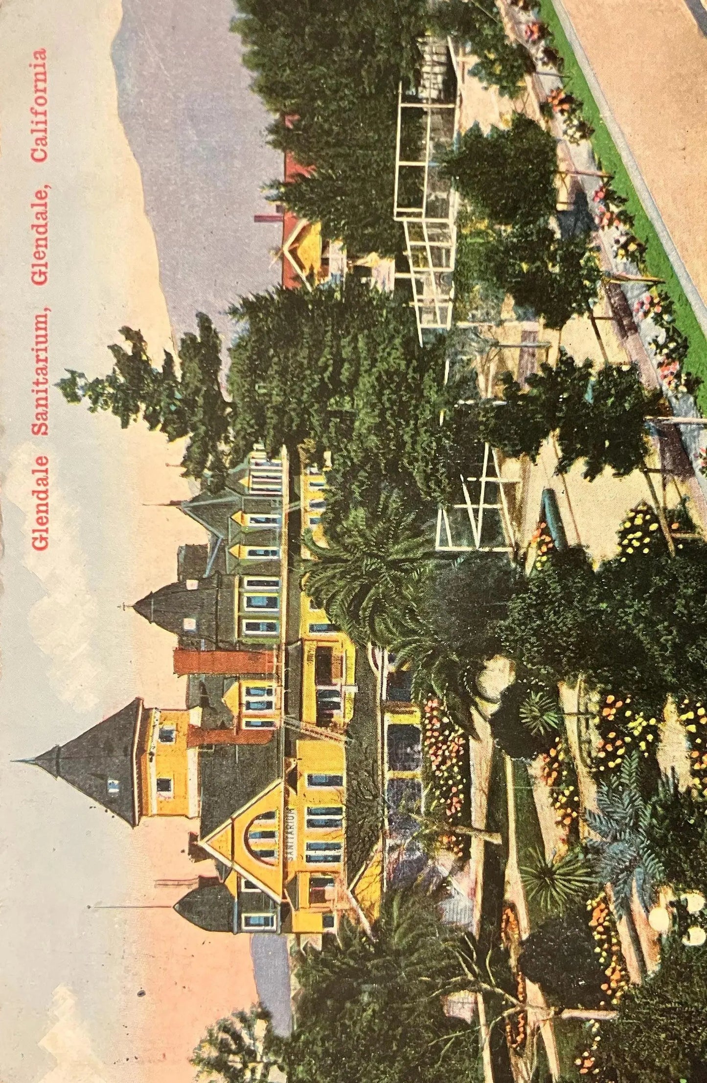 Glendale Sanitarium, Glendale, California - Vintage Hospital Postcard