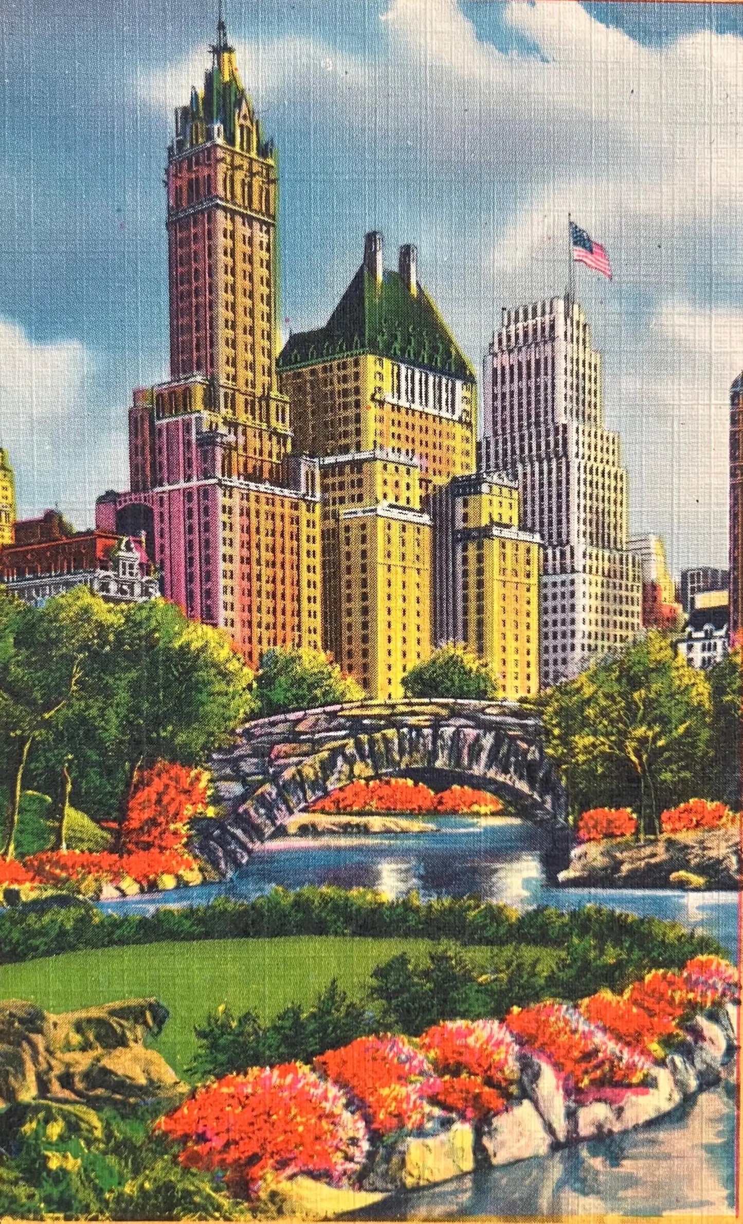 Fifth Avenue Hotels and Buildings - Near Plaza in Central Park, New York City - Vintage Postcard
